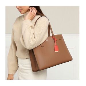 Tory Burch  Walker Leather Triple Compartment Satchel